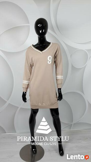 Sukienka-Bluza sportowa Kolor: beż, róż Rozmiar: S/M, L/XL