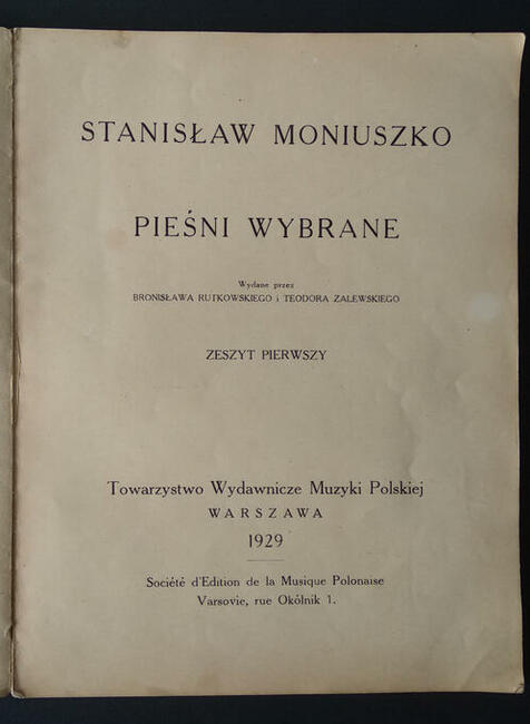 Stanisław Moniuszko Pieśni Wybrane