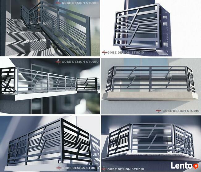 Balustrady balkonowe tarasowe schodowe i okno francuskie