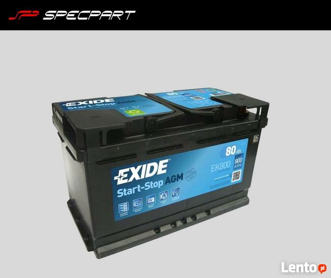 Akumulator EXIDE AGM EK800 80Ah 800A P+  - DARMOWY DOWÓZ