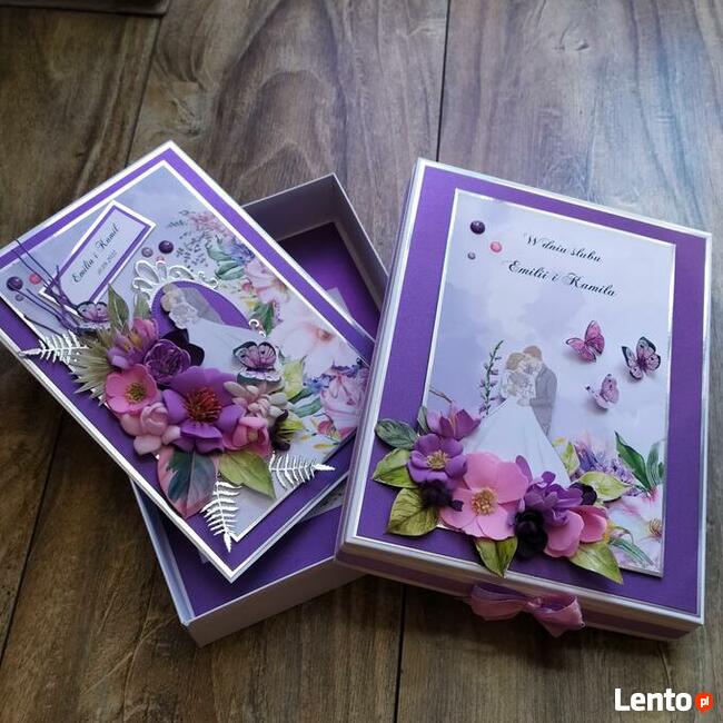 Karty z życzeniami w pudełeczku