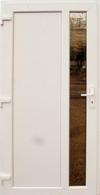 nowe PCV drzwi 100x210 białe, długa szyba, wejściowe