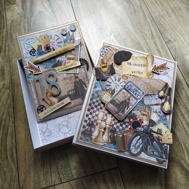 Karty z życzeniami w pudełeczku