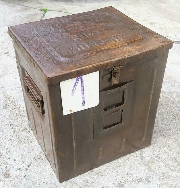 SKRZYNKA METALOWA POJEMNIK MAGAZYNOWY ZAMYKANY HOBOK UŻYWANY