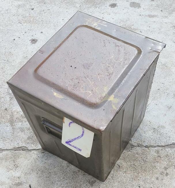 SKRZYNKA POJEMNIK MAGAZYNOWY METALOWY ZAMYKANY STALOWY HOBOK
