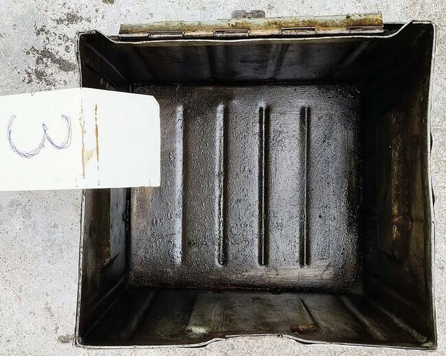 SKRZYNKA METALOWA POJEMNIK MAGAZYNOWY ZAMYKANY HOBOK UŻYWANY