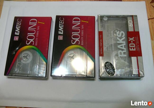 Kasety magnetofonowe nowe, czyste.