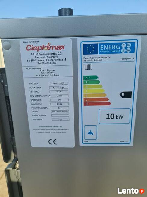 Kocioł Feniks Uni Pleszew na węgiel drewno zasypowy 10KW 5kl