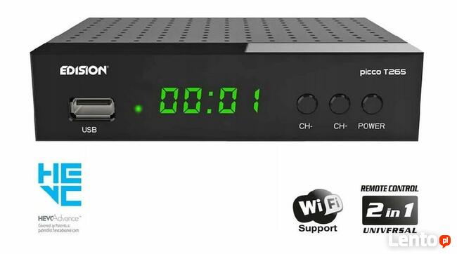 Tuner EDISION PICCO T265 DVB-T2 HEVC z pilotem 2w1 jak nowy