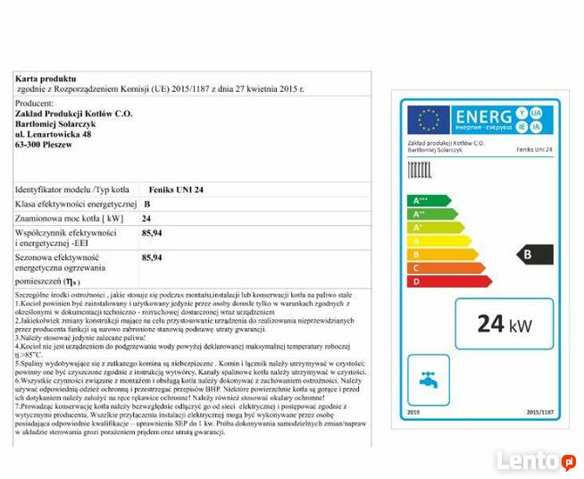 Kocioł 24KW 5klasa Feniks Pleszew na węgiel drewno zasypowy