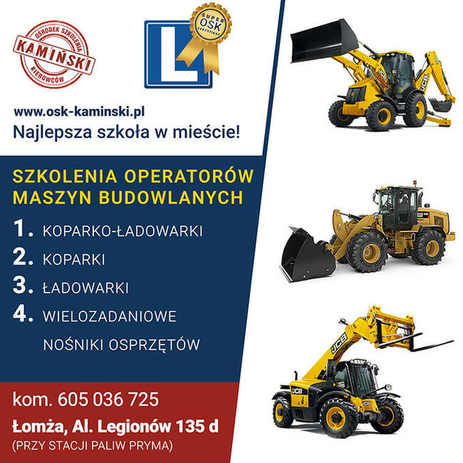 Szkolenia operatorów maszyn budowlanych