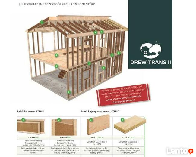 Belki dwuteowe 60/200/13000 STEICO joist - stropowe, dachowe