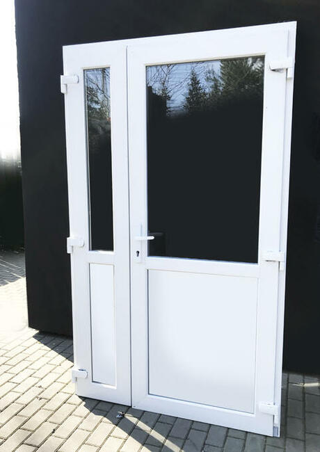 nowe PCV drzwi 160x210 białe, zęwnętrzne