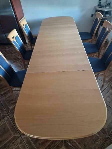 Stół rozkładany drewno bukowe 160-320cm do 16 osób krzesła