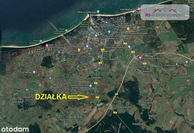Działka w Zieleniewie, 7km od morza