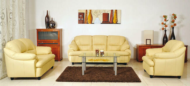 Nowy KOmplet wypoczynkowy Skóra naturalna100 %