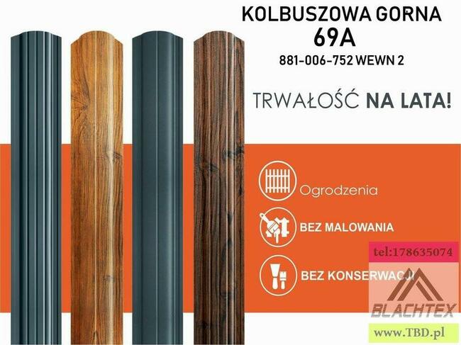 Sztacheta Metalowa Orzech 2 Gatunek KUPNO