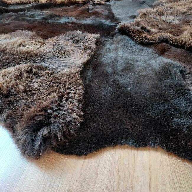 Designerski Skórzany Dywan Nowoczesny Dywan Skóra Owcza