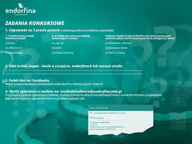 KONKURS Z NAGRODAMI w Studio Urody Endorfina:)