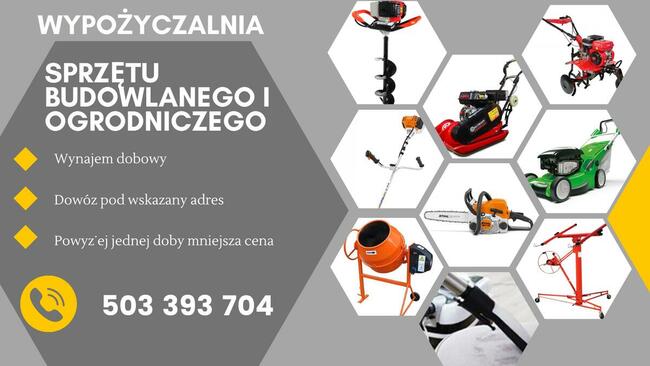 Wynajem sprzętu budowlanego i ogrodniczego