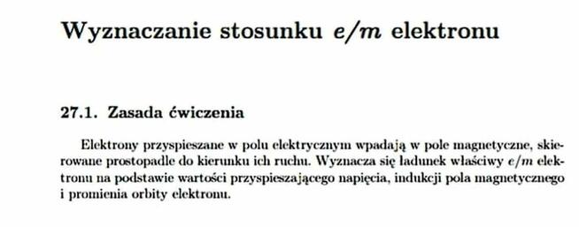 Wyznaczanie stosunku e/m elektronu