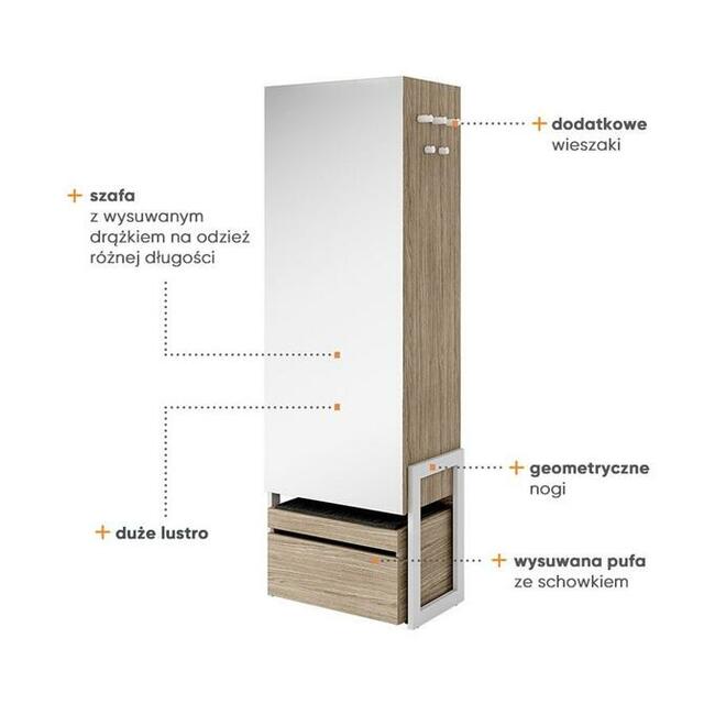 Kolekcja do przedpokoju CLARO, szafa - Wyprzedaż!