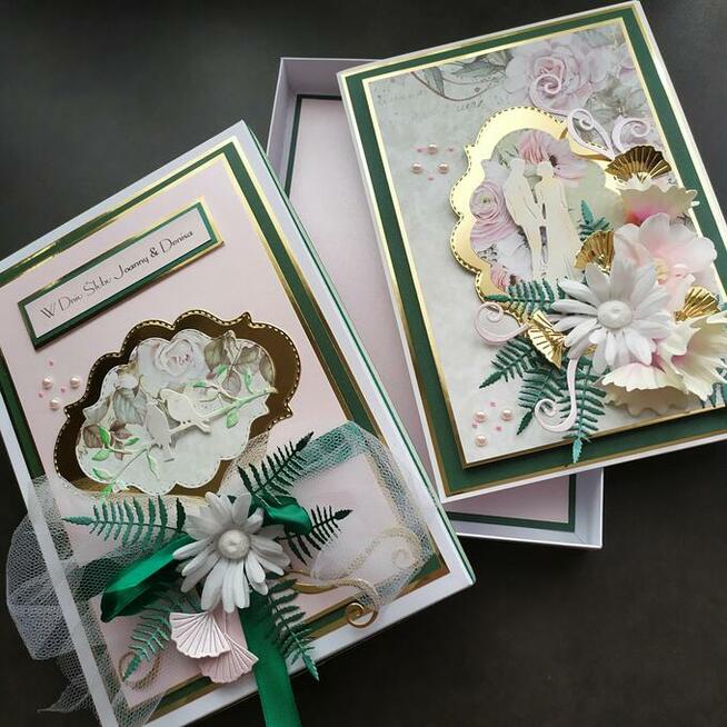 Karty z życzeniami w pudełeczku