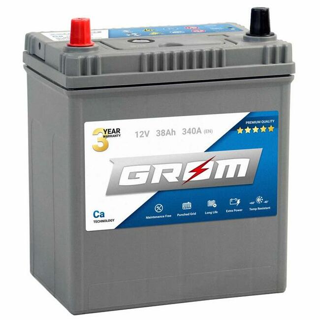 Akumulator GROM Premium 38Ah 340A jap L+