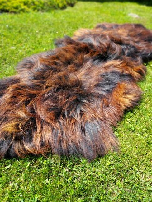 Dywan ze Skór Owczych Islandzkich Płomienista Czerń