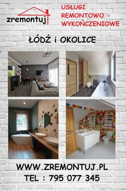 Usługi remontowe łazienki kompleksowo Łódź www.zremontuj.pl