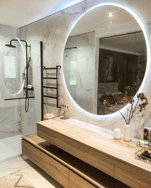 Lustro okrągłe led fi 60 cm wysyłka 24 h