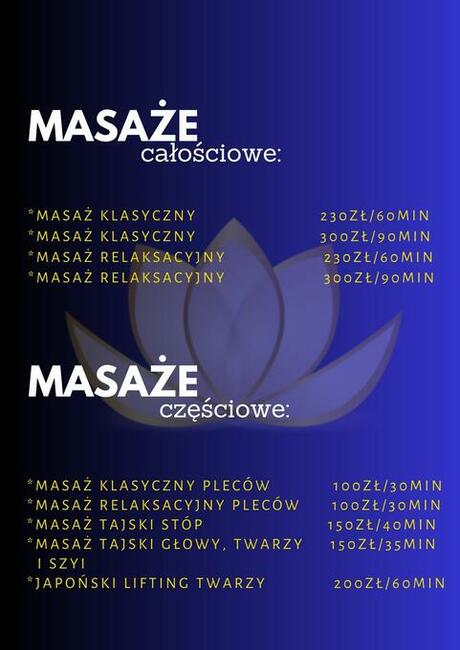 Masaże z dojazdem do domu