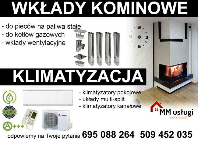 Wkłady kominowe ,rekuperacja, klimatyzacja, kominki
