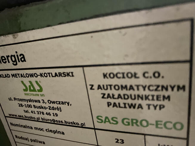 piec używany SAS GRO-ECO 23 KW sprzedam ekogroszek