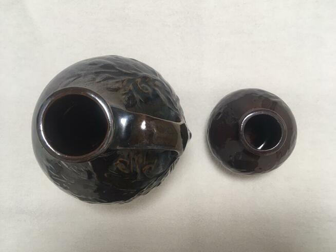 PRL wazony porcelit brązowe