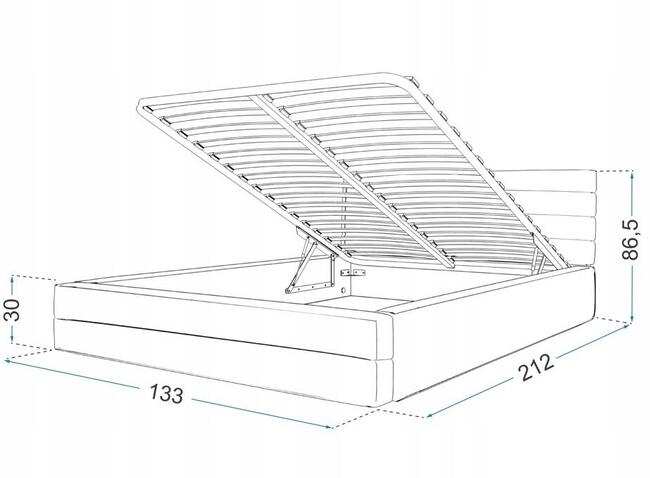 ŁÓŻKO TAPICEROWANE STELAŻ PODNOSZONY 120x 200 7 KOLORÓW