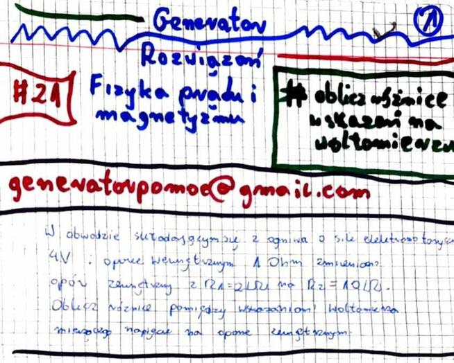 Obwód SEM, ilość zwojów, przewodniki - Zestaw 8 rozwiązań