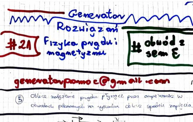 Obwód SEM, ilość zwojów, przewodniki - Zestaw 8 rozwiązań