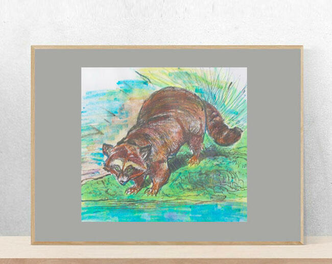 zoo plakat A4, zwierżeta obrazek vintage