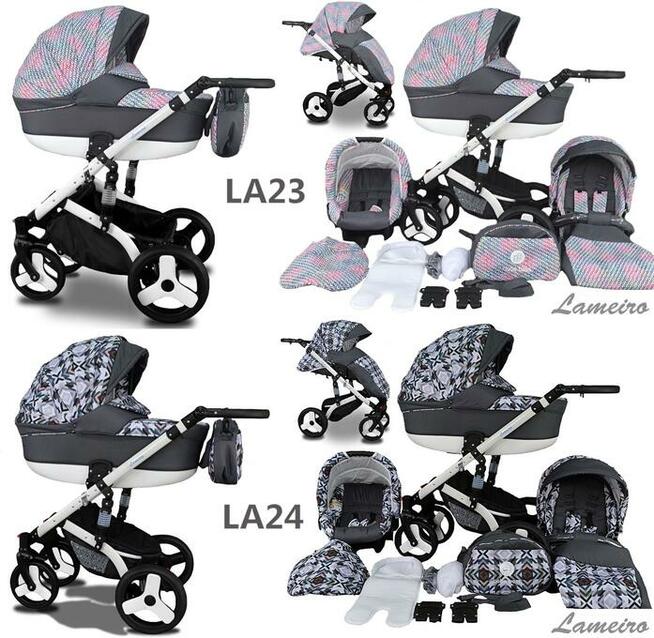 NOWY Wózek Dziecięcy Lameiro 3w1 z Fotelikiem
