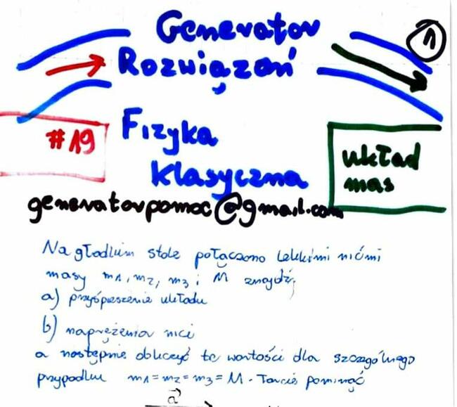 Układ mas, ruch ze zmienną masą - Zestaw 2 rozwiązań