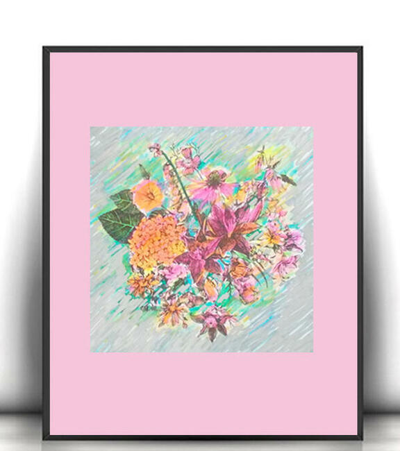 kwiaty plakat A3, obrazek z bukietem 30x40