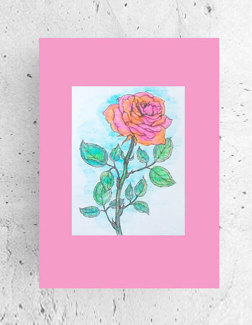 vintage plakat z różą, róża obrazek 30x40