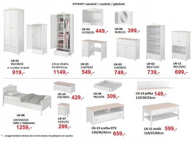 Meble dla dziewczynki kolekcja LUNA