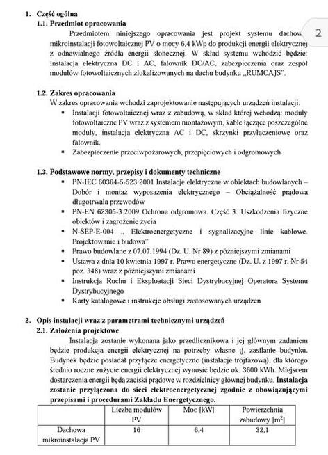 Wykonam projekty instalacji fotowoltaicznych (PV), ppoż, ZE