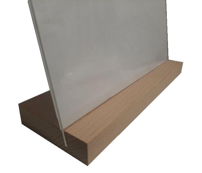 Stojak dwu-częściowy podstawka drewniana A4 menu