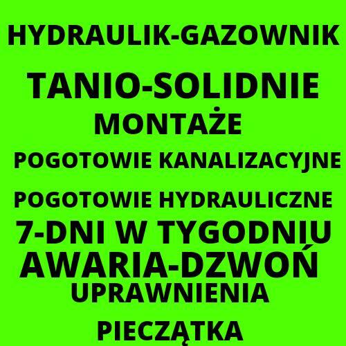 Hydraulik-Gazownik Pogotowie kanalizacyjne Awaria ka