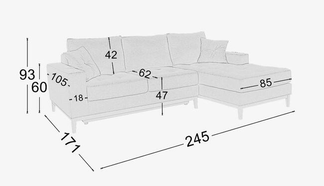 Narożnik rozkładany VIVIEN BIS z funkcją spania