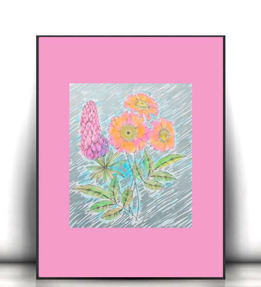 kolorowy obrazek z kwiatami, kwiaty plakat 30x40,