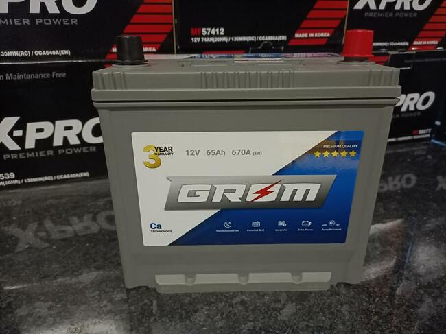 Akumulator GROM Premium 65Ah 670A EN Japan PRAWY PLUS DTR